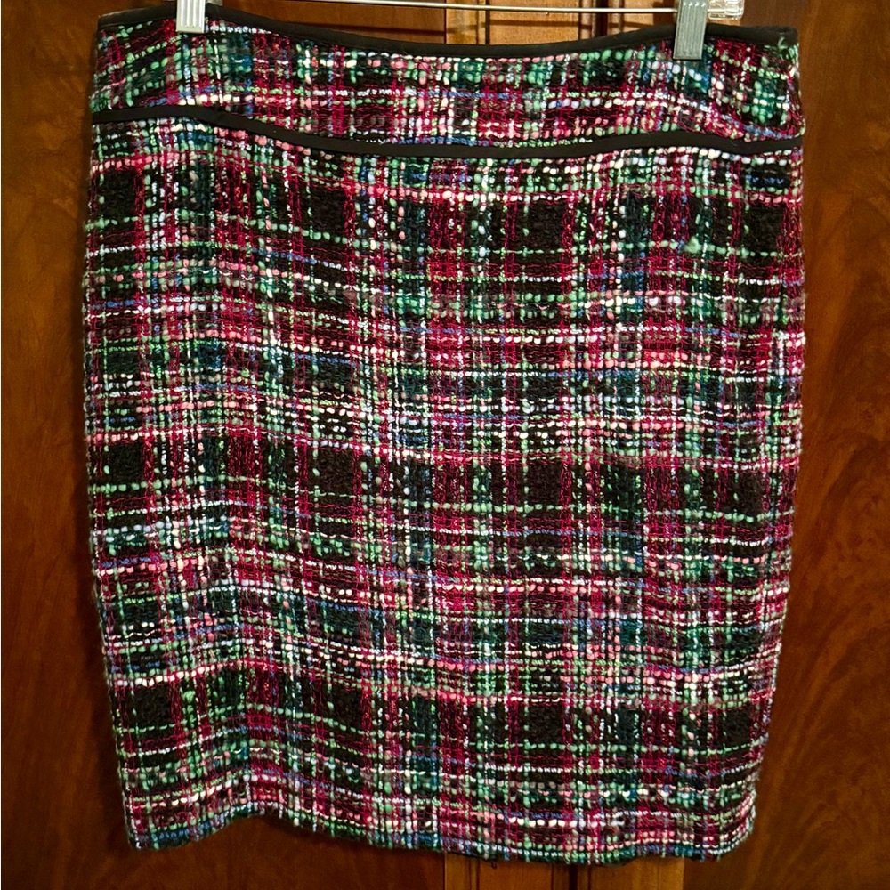 NWOT Talbots Rainbow Wool Blend Tweed Pencil Skirt 12